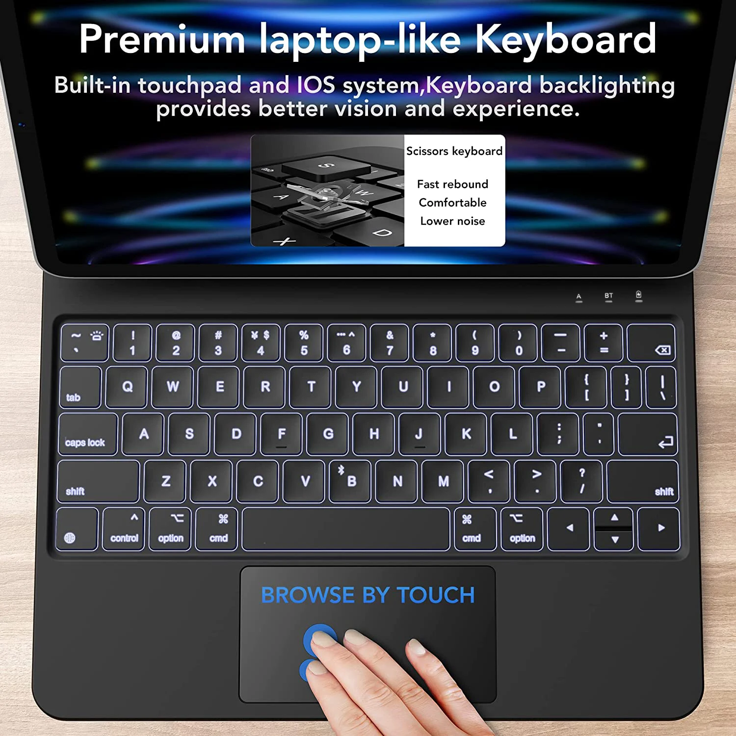 GOOJODOQ Magic Keyboard Case For iPad Pro 11 Pro 13 M4 Pro 12.9 for iPad Air 4 Air 5 Air 6 iPad 10th generation Magic Keyboard