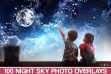 100 Night Sky Overlays – Bộ thư viện ghép bầu trời đêm