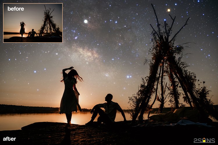 100 Night Sky Overlays – Bộ thư viện ghép bầu trời đêm