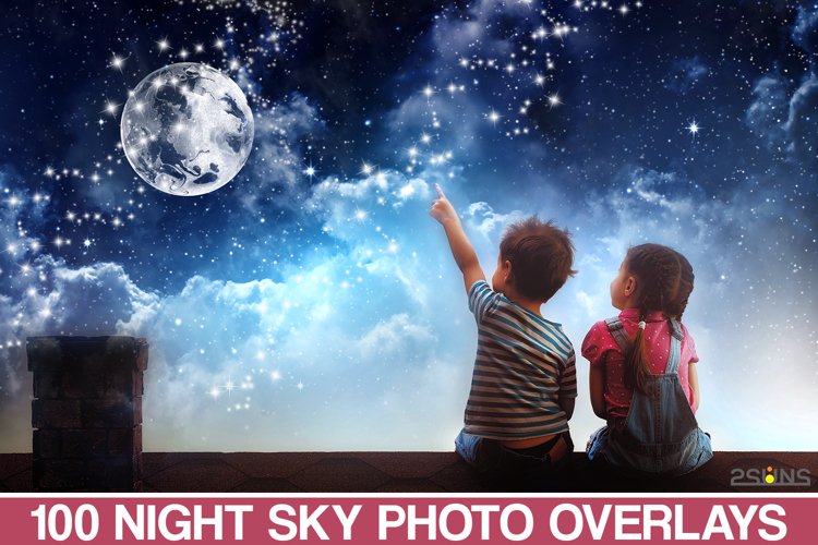 100 Night Sky Overlays – Bộ thư viện ghép bầu trời đêm