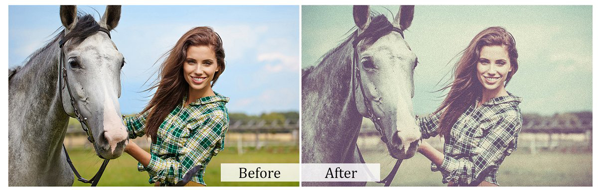 100 Vintage Photoshop Actions – 100 action phong cách màu cổ điển