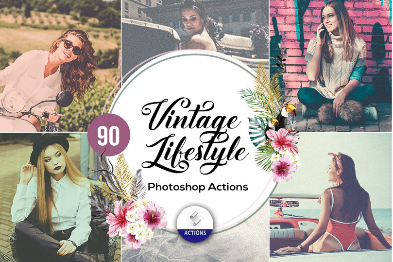 100 Vintage Photoshop Actions – 100 action phong cách màu cổ điển