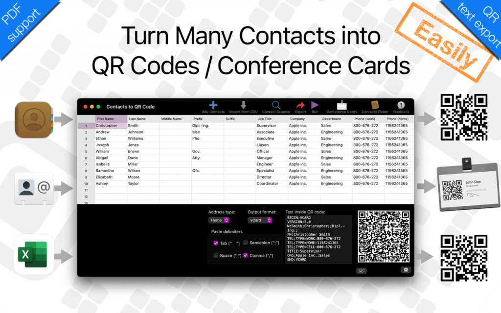 Contacts to QR Codes Pr‪o‬ – Tạo mã QR cho Contact