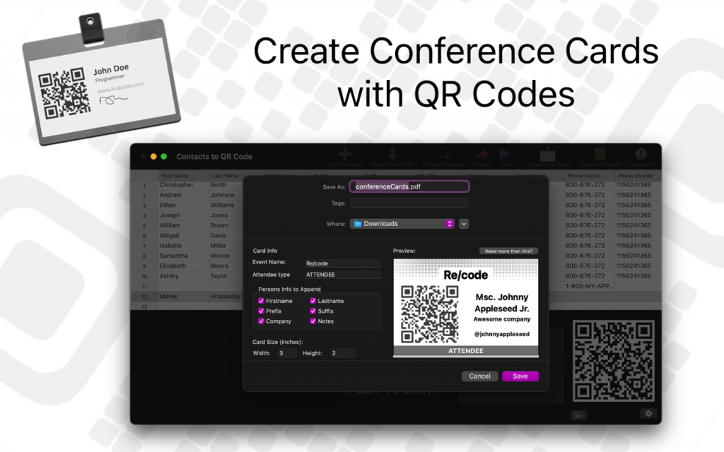 Contacts to QR Codes Pr‪o‬ – Tạo mã QR cho Contact