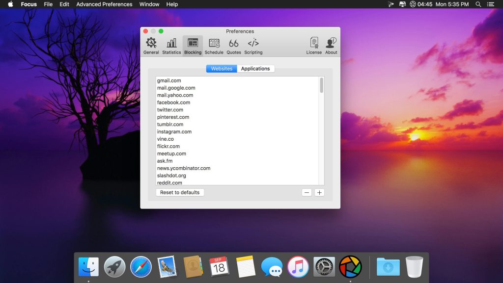 Focus – Giúp tập trung vào công việc