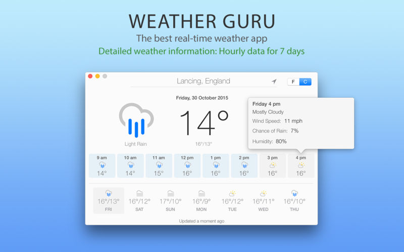 Weather Guru – Xem thời tiết trên Mac