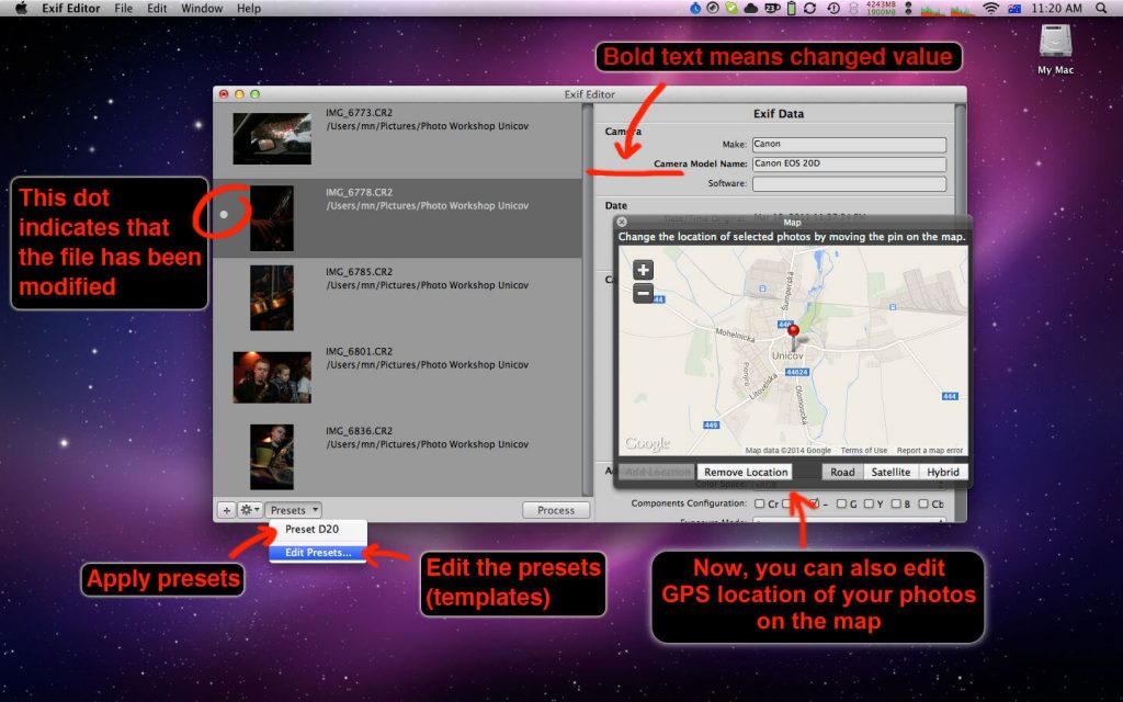 ExifEditor – Chỉnh sửa thông tin Exif ảnh