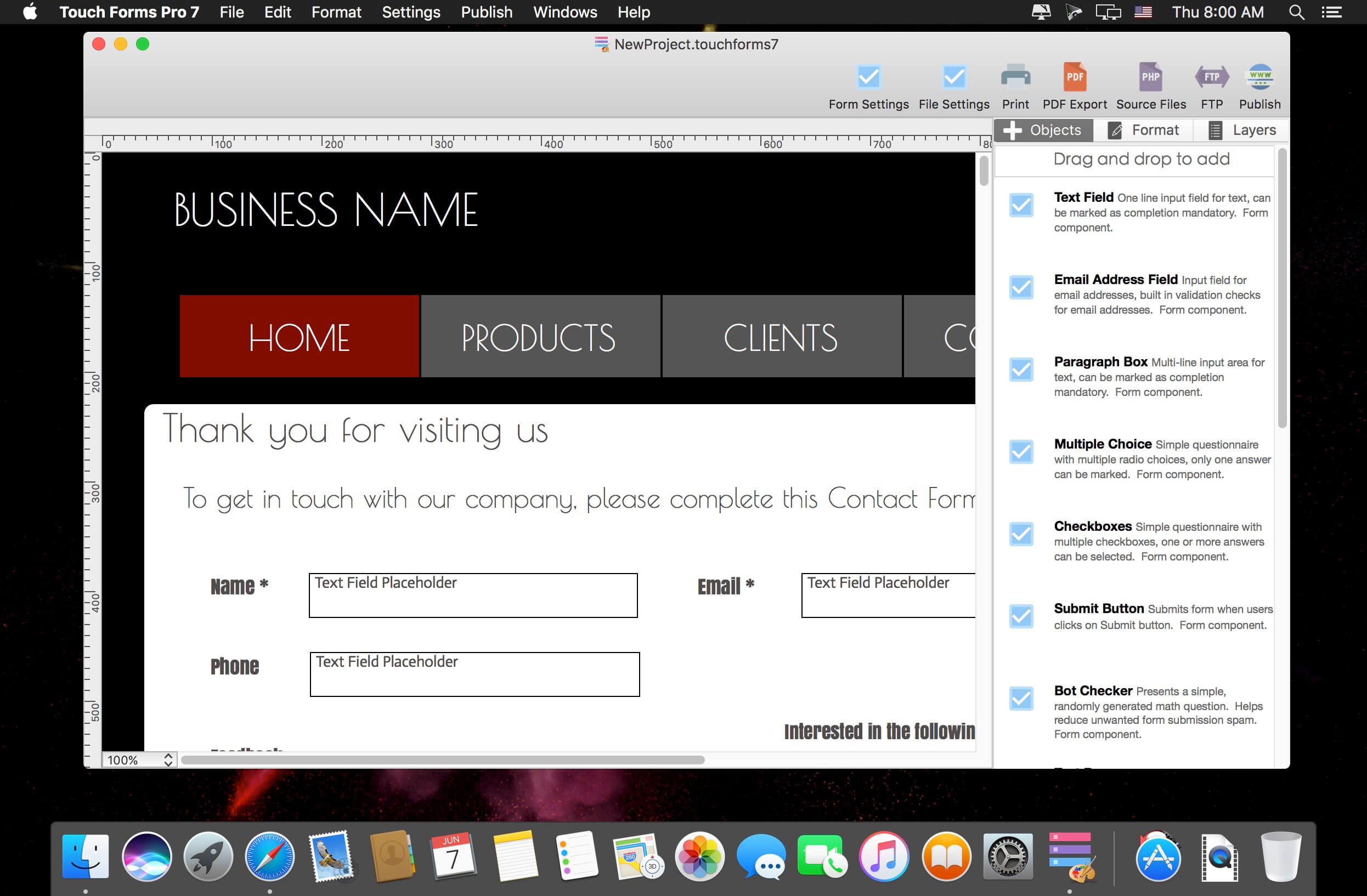 Touch Forms Pro – Công cụ tạo Form trực quan cho Web