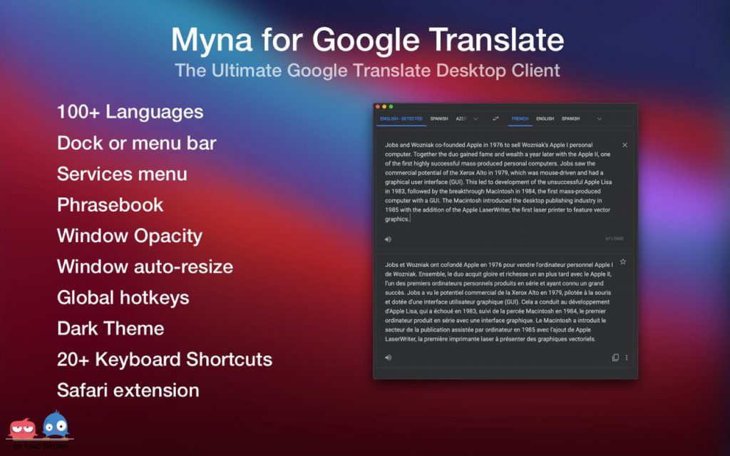Myna for Google Translate – Công cụ dịch ngay trên Menubar
