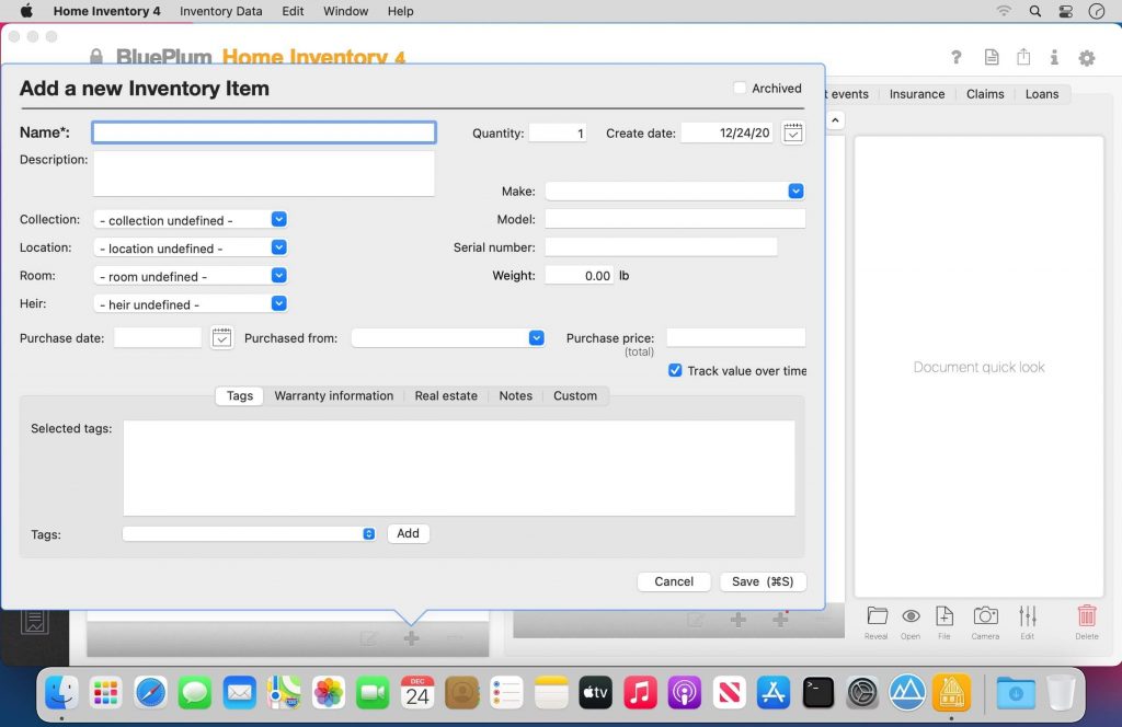 Home Inventory – Công cụ quản lý tài sản, công cụ, dụng cụ cá nhân