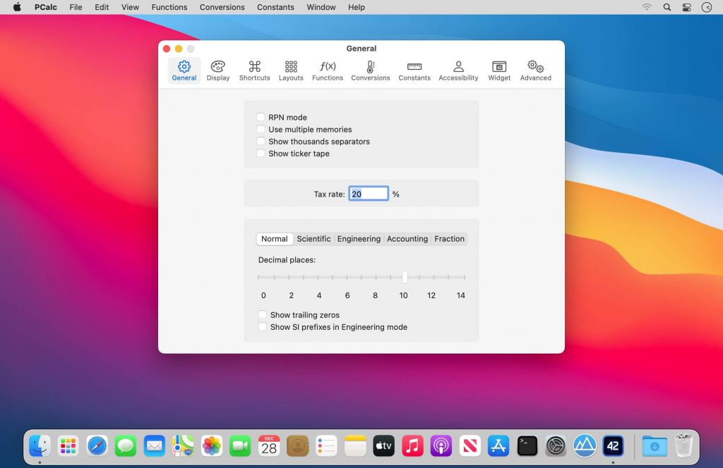 PCalc – Máy tính “khoa học” trên Mac