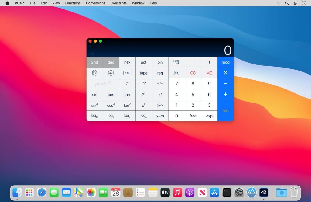 PCalc – Máy tính “khoa học” trên Mac