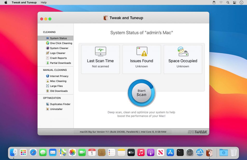 Tweak and Tuneup – Công cụ dọn dẹp, cải thiện hiệu suất máy