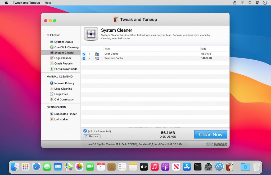 Tweak and Tuneup – Công cụ dọn dẹp, cải thiện hiệu suất máy