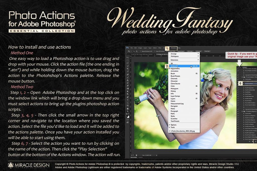 Actions for Photoshop / Wedding – Bộ Action chuyên cho ảnh cưới