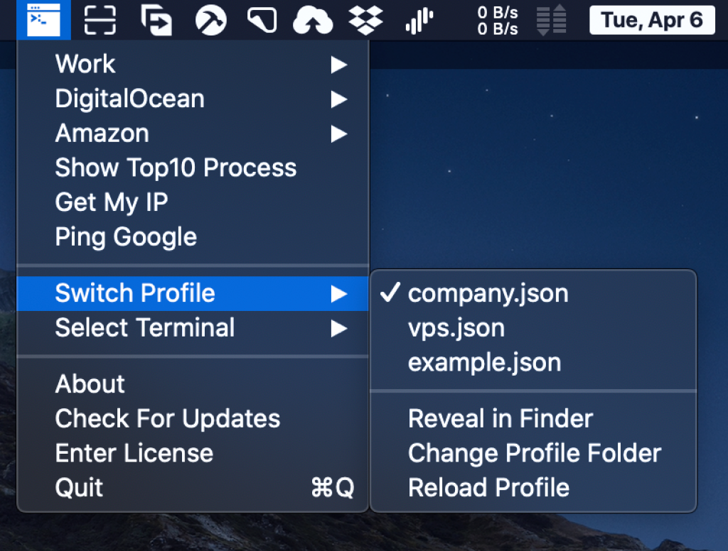 Switch Truy cập, quản lý SSH ngay trên Menubar