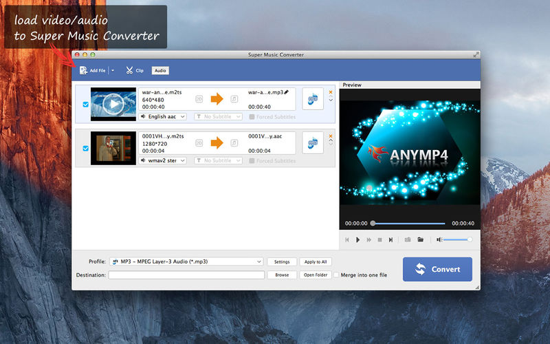 AnyMP4 Super Music Converter – Chuyển đổi các định dạng nhạc
