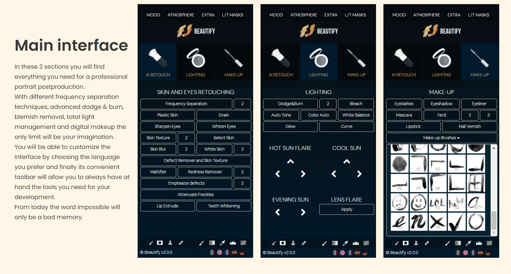 beautify-v2 BeautifyPanel – Công cụ chỉnh ảnh chân dung chuyên nghiệp