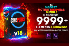 CINEPUNCH v17 – Pro Transitions I Color LUTs I SoundFX I 9999+ Elements – Bộ tổng hợp các công cụ hỗ trợ dựng phim cực hay