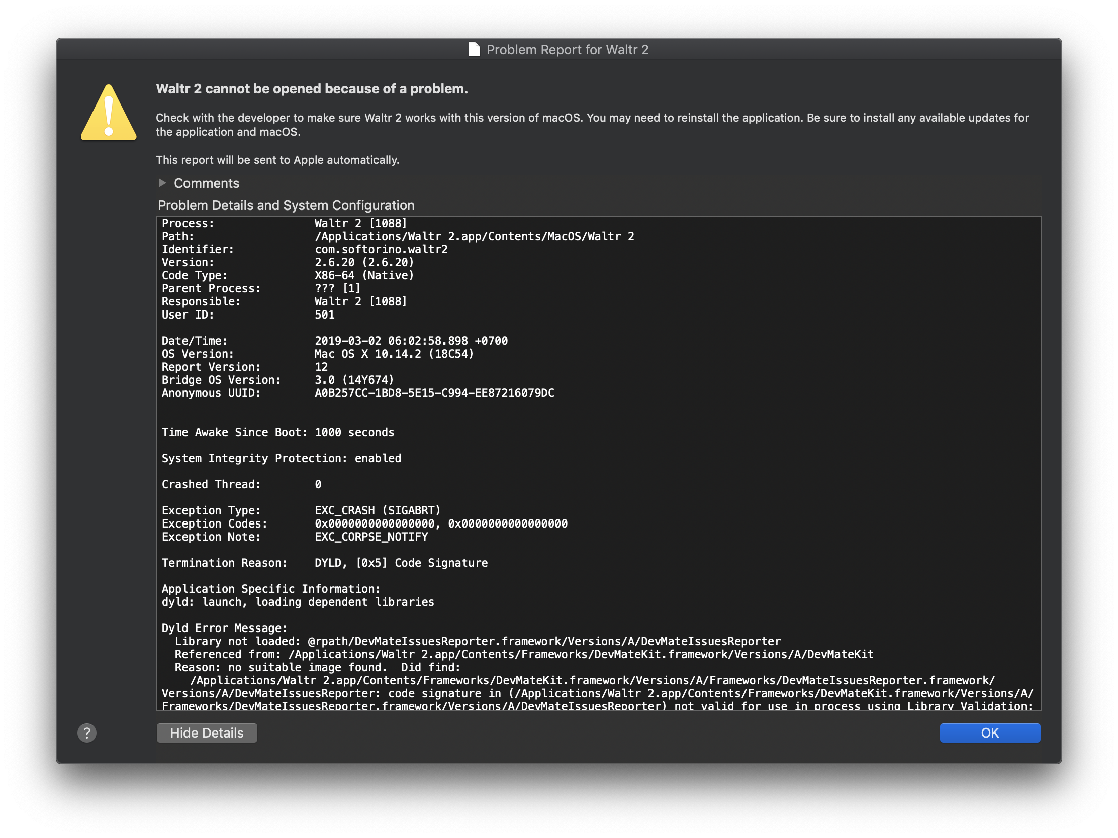 crash-app-tren-mojave Hướng dẫn sửa lỗi Crash một số ứng dụng trên Mac