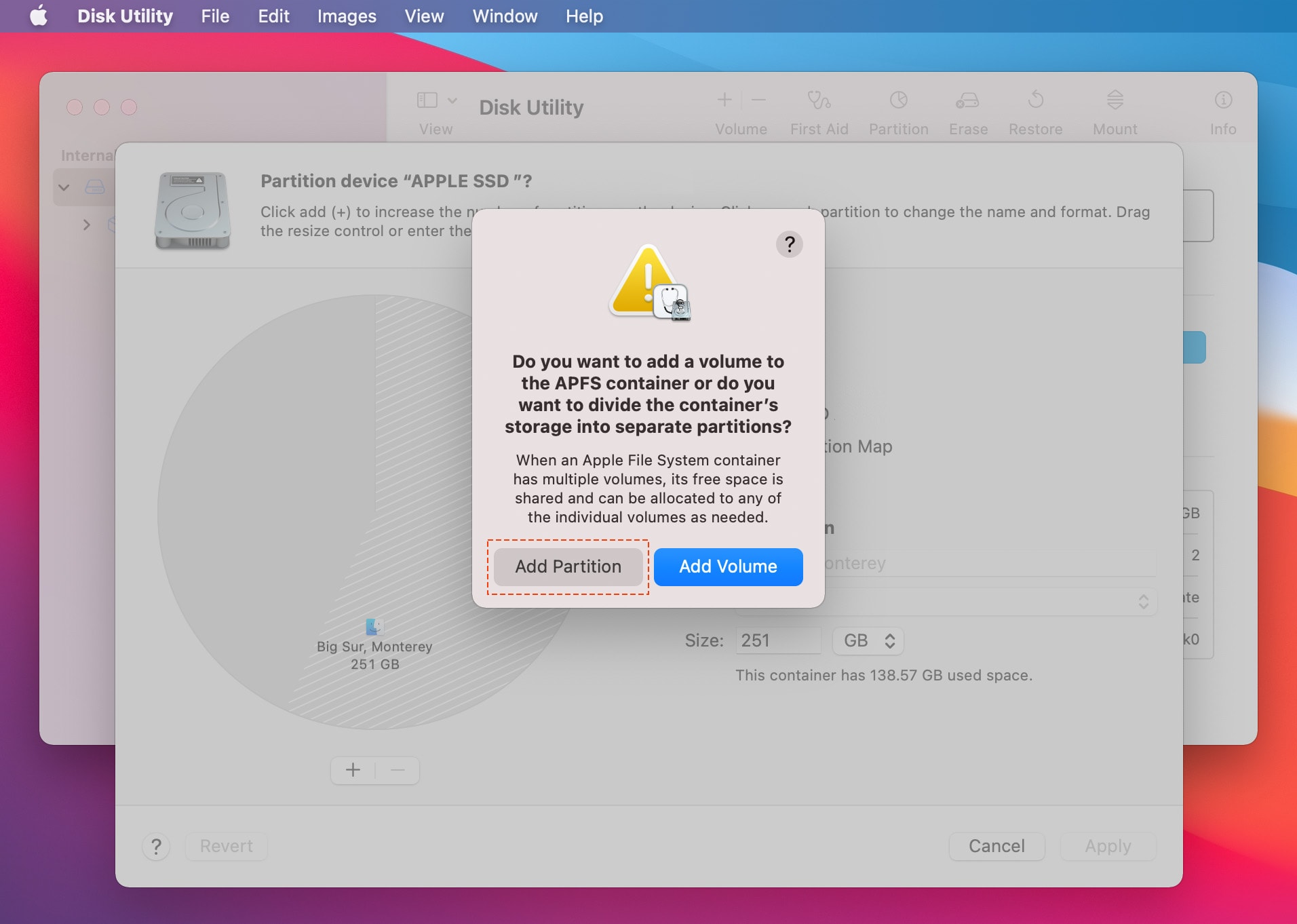 create-a-new-partition-for-windows Cách cài Windows 11 trên Mac Intel không cần Bootcamp