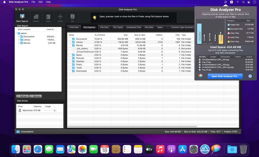 Disk Analyzer Pro – Công cụ phân tích, báo cáo sử dụng ổ cứng