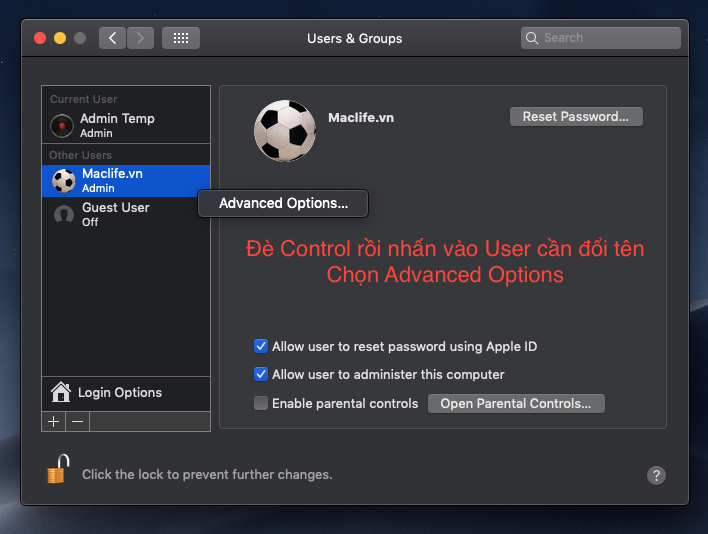 doi-ten-users-mac_10 Hướng dẫn đổi tên Users & thư mục “Home” trên Mac một cách “AN TOÀN”