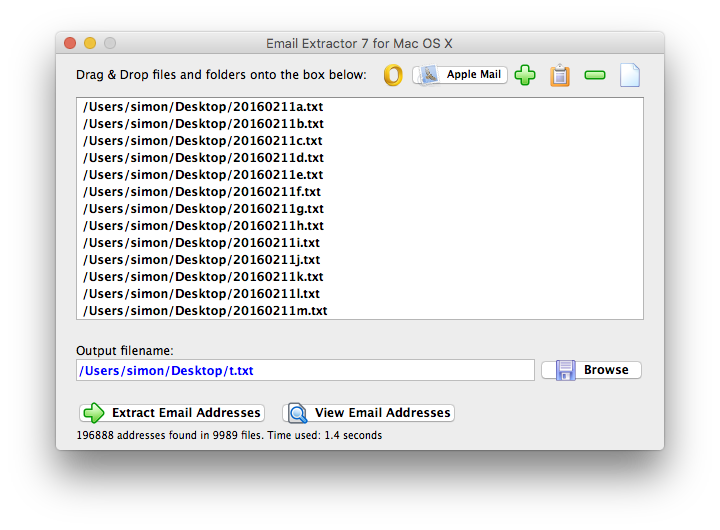 email address extractor mac