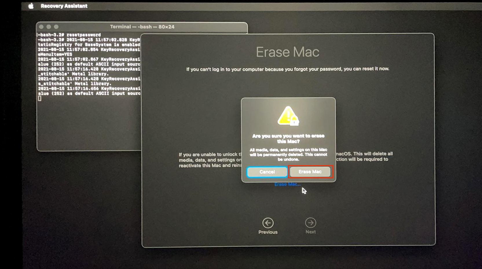 erase-mac-2-1 Hướng dẫn Downgrade (hạ cấp) từ macOS 12 Monterey xuống Big Sur trên Mac Silicon M1