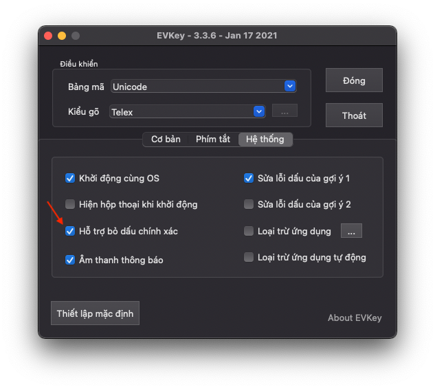 evkey1 Hướng dẫn cài và sử dụng EVKey – Bộ gõ tiếng Việt miễn phí tốt nhất trên Mac
