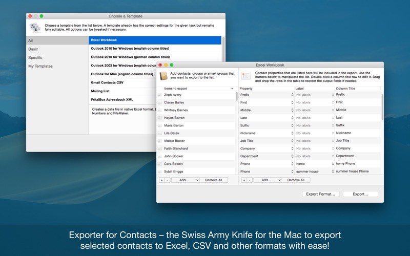 exporter-for-contacts-mac Exporter for Contacts – Ứng dụng xuất danh bạ từ Mac sang CSV, Excel…