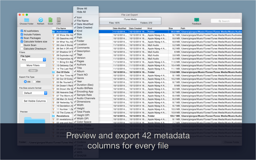 File List Export – Phần mềm tạo danh sách chi tiết các file trong thư mục