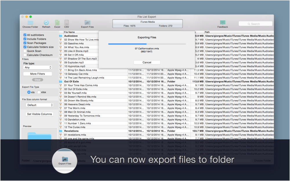 File List Export – Phần mềm tạo danh sách chi tiết các file trong thư mục