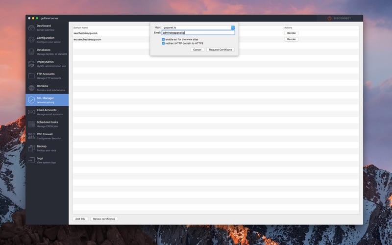 goPanel – Công cụ quản trị máy chủ Unix