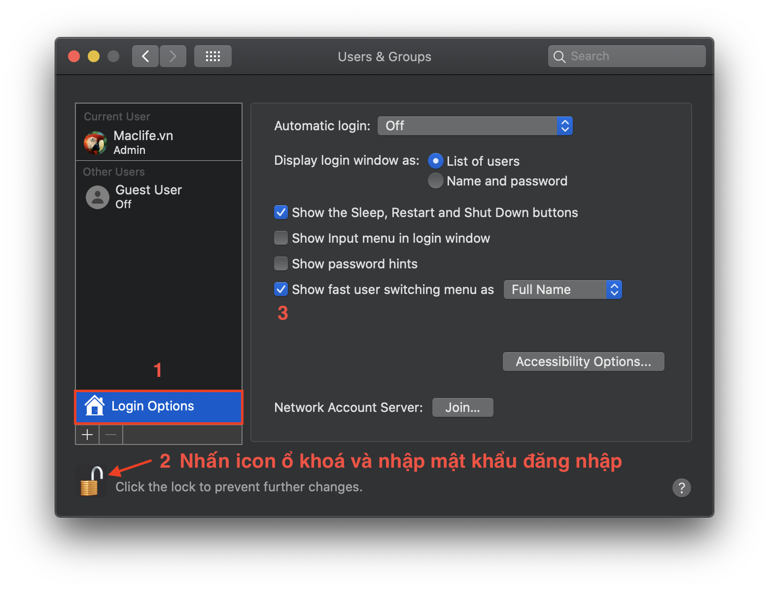 hien-ten-tren-menubar Một số thủ thuật, kinh nghiệm hữu ích trên macOS có thể bạn chưa biết
