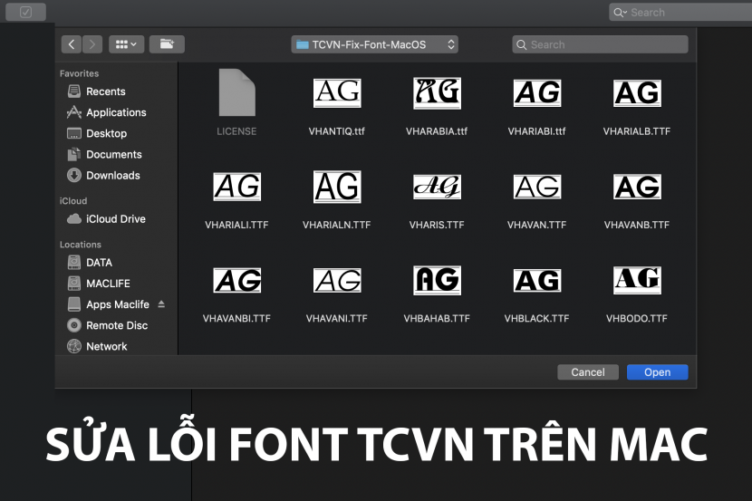 Hướng dẫn cài và sử dụng Font TCVN (.vnTime, .vnArial…) trên Mac Hướng dẫn cài và sử dụng Font TCVN (.vnTime, .vnArial…) trên Mac