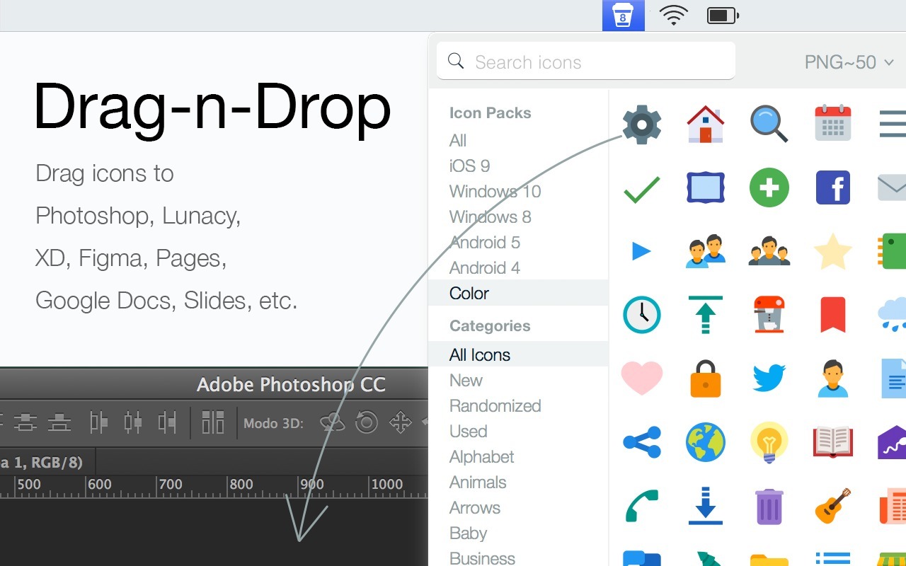 Icons8 – Công cụ kiếm, download icon chuyên dụng