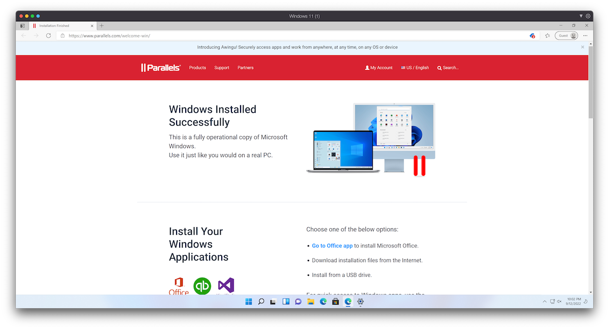 install-finish Hướng dẫn chi tiết cài Windows 11 trên Mac bằng Parallels” Desktop 18