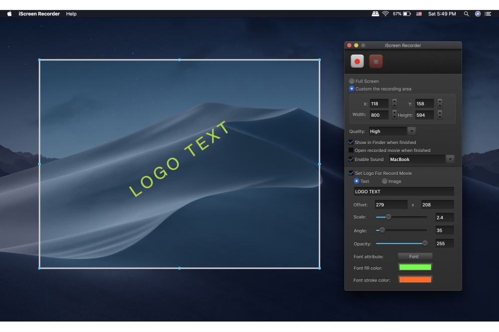 iscreen-recorder-tai 1Click Screen Recorder – Thêm 1 phần mềm quay phim màn hình gọn nhẹ trên Mac