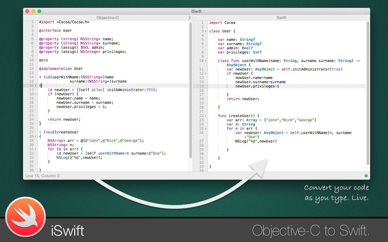 iswift iSwift 3.1 – Convert Objective-C to Swift