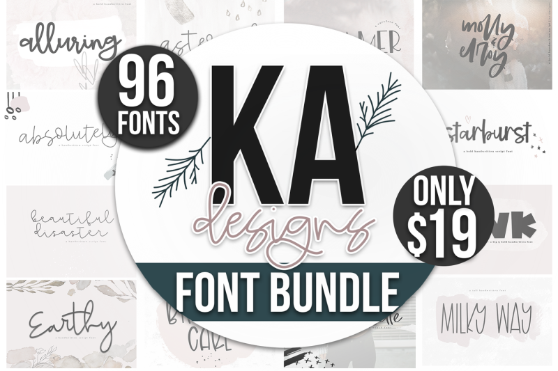 Best of 2018 BIG Font Bundle – Bộ sưu tập Font của KA Designs Best of 2018 BIG Font Bundle – Bộ sưu tập Font của KA Designs