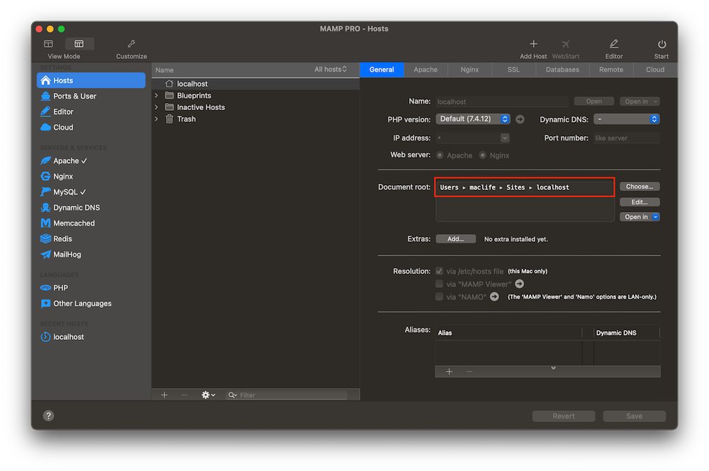 localhost_mamp Hướng dẫn cài đặt và cấu hình Localhost trên Mac với Mamp Pro