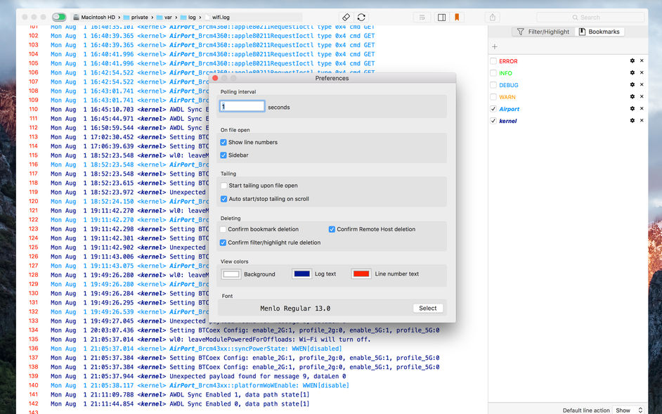 LogTail – SSH client trên Mac
