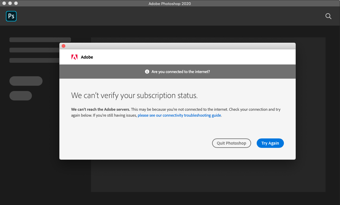 loi-adobe-mat-cr4ck Cách tắt Update bộ ứng dụng Adobe trên Creative Cloud