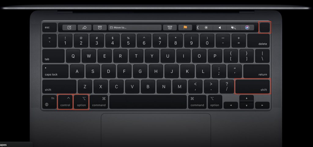 macbook-pro-m1-keyboard-1024x482-1 DFU + Apple Configurator 2 – Công cụ Restore, sửa lỗi firmware trên Chip Apple T2