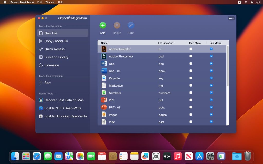 magicmenu_01-1024x640-1 iBoysoft MagicMenu – Tùy chỉnh menu chuột phải trên Mac
