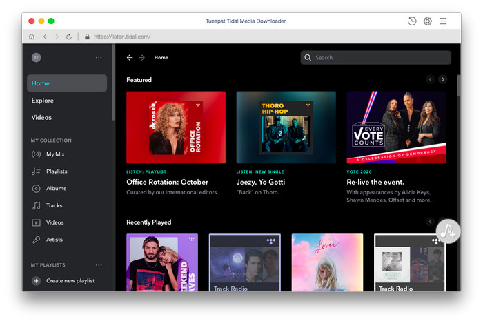 TunePat Tidal Media Downloader – Công cụ tải và chuyển đổi định dạng nhạc trên Tidal