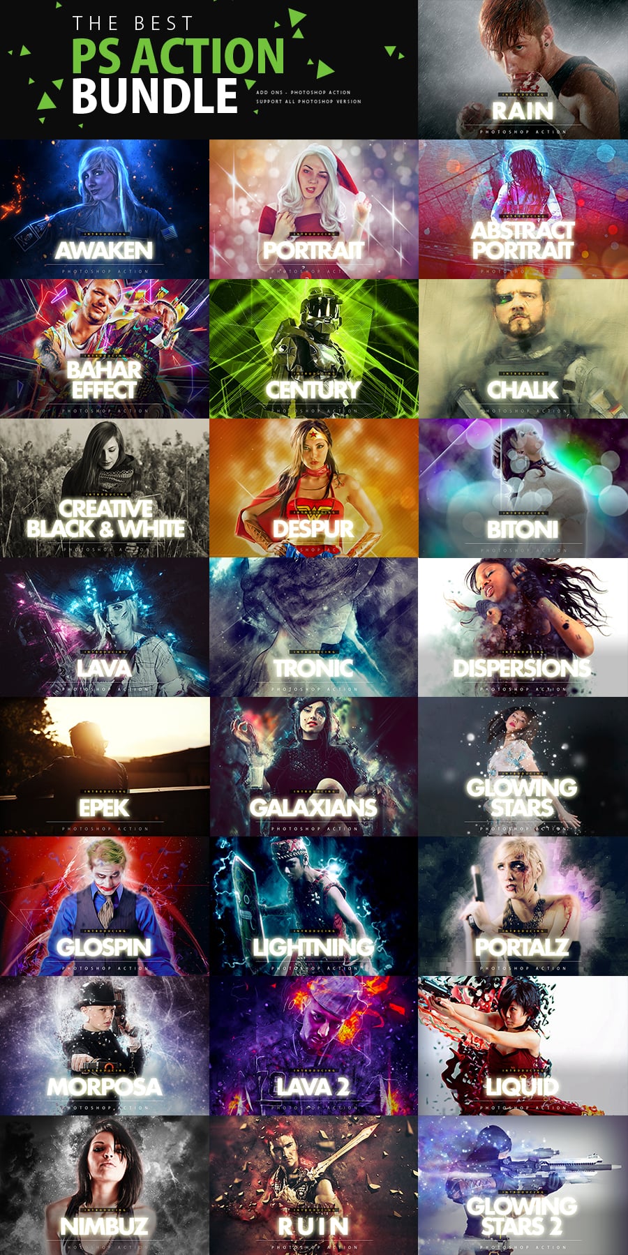 The Best Photoshop Action Bundle – Gói 25 action dành cho Photoshop