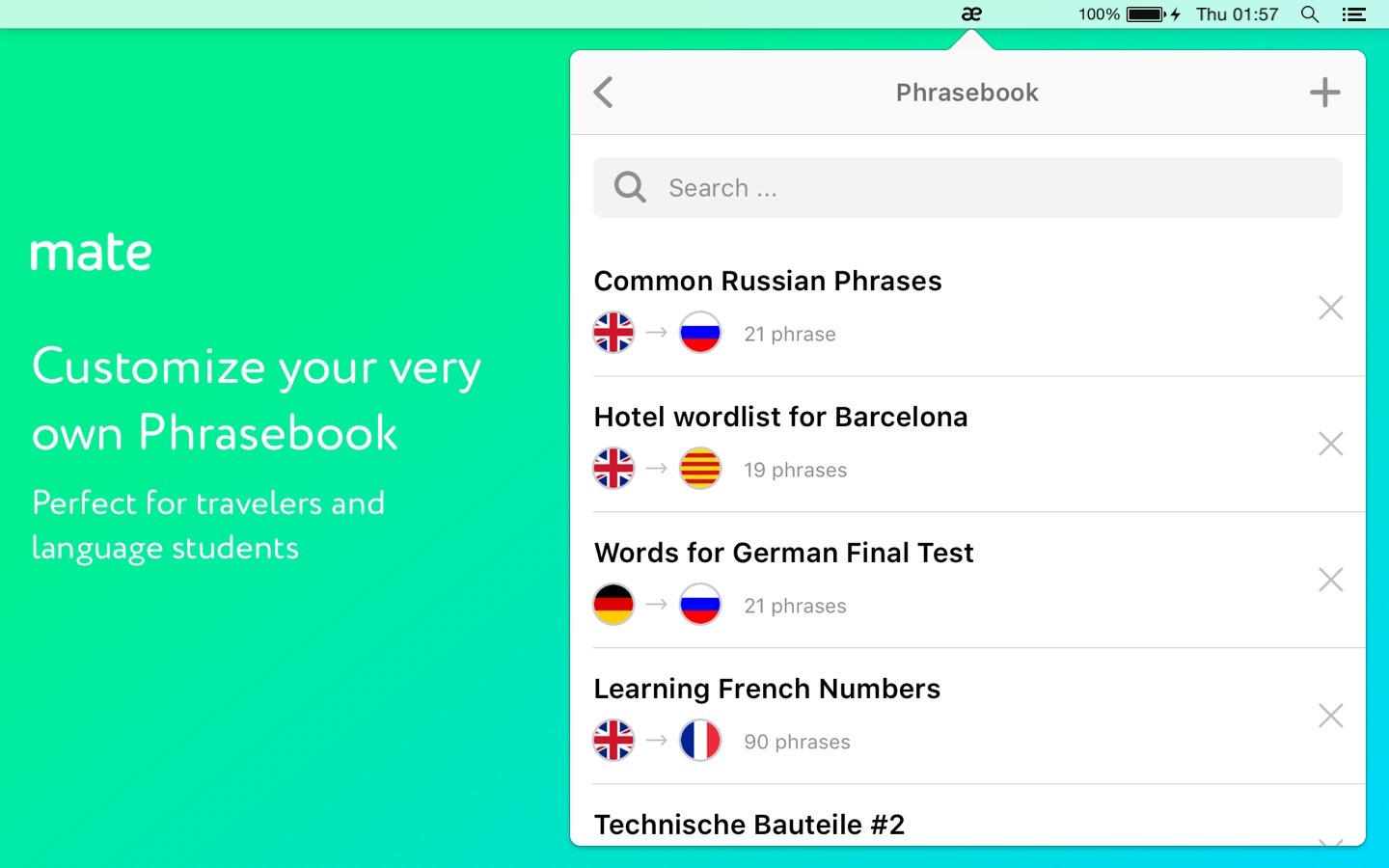 Mate Translate – Ứng dụng tra từ điển trên Mac