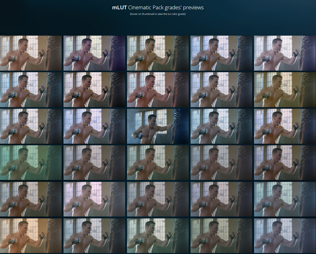 mLUT Cinematic Pack – 30 Professional Cinematic 3D Luts – 30 LUTs chuyên nghiệp dành cho Premiere